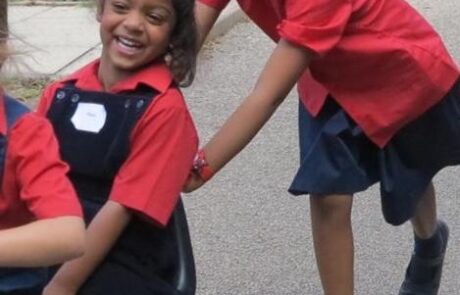Sheena's children Bella and Maya